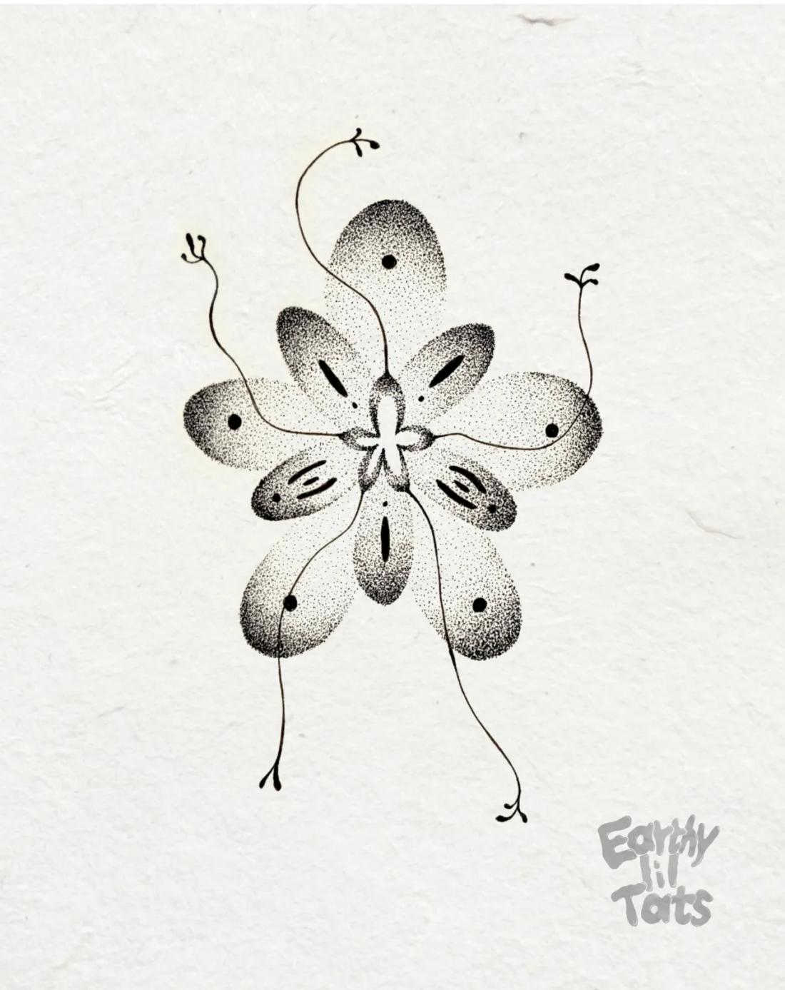Flash design: Negative Space Flower
