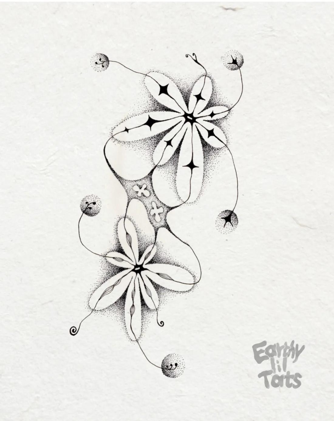 Flash design: Negative Space Flower