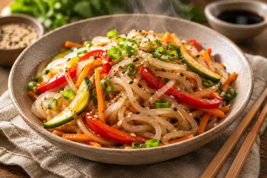 Stir-fry de fideos con verduras
