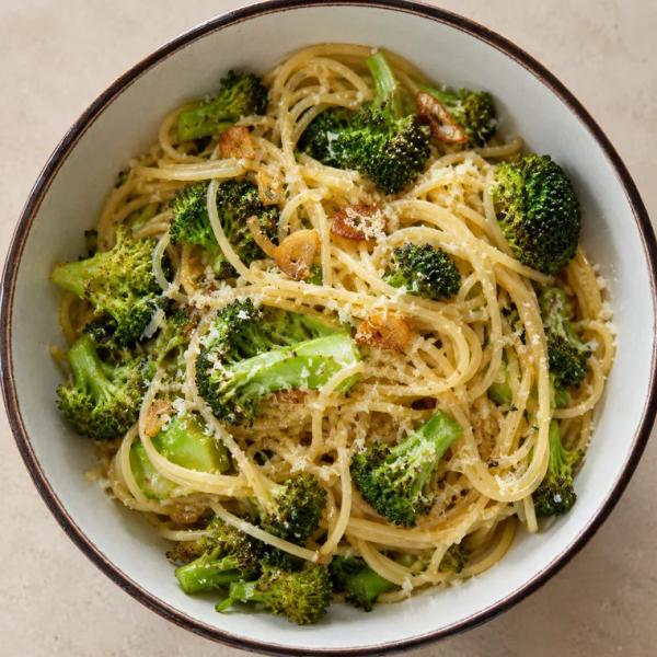 Pasta común con brócoli