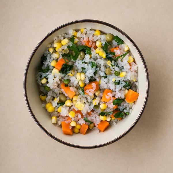 Arroz de konjac con verduras