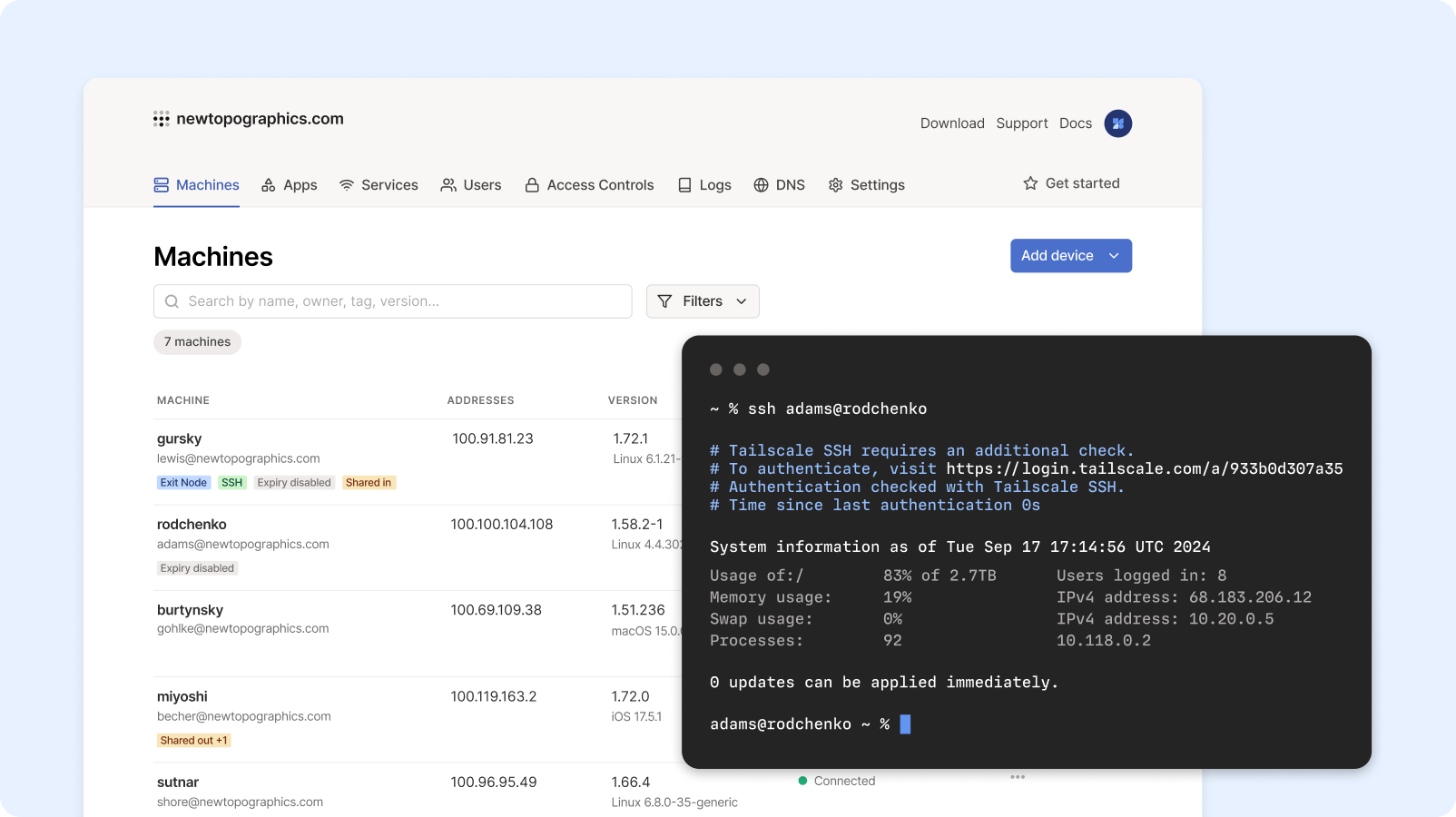 secure remote access dashboard