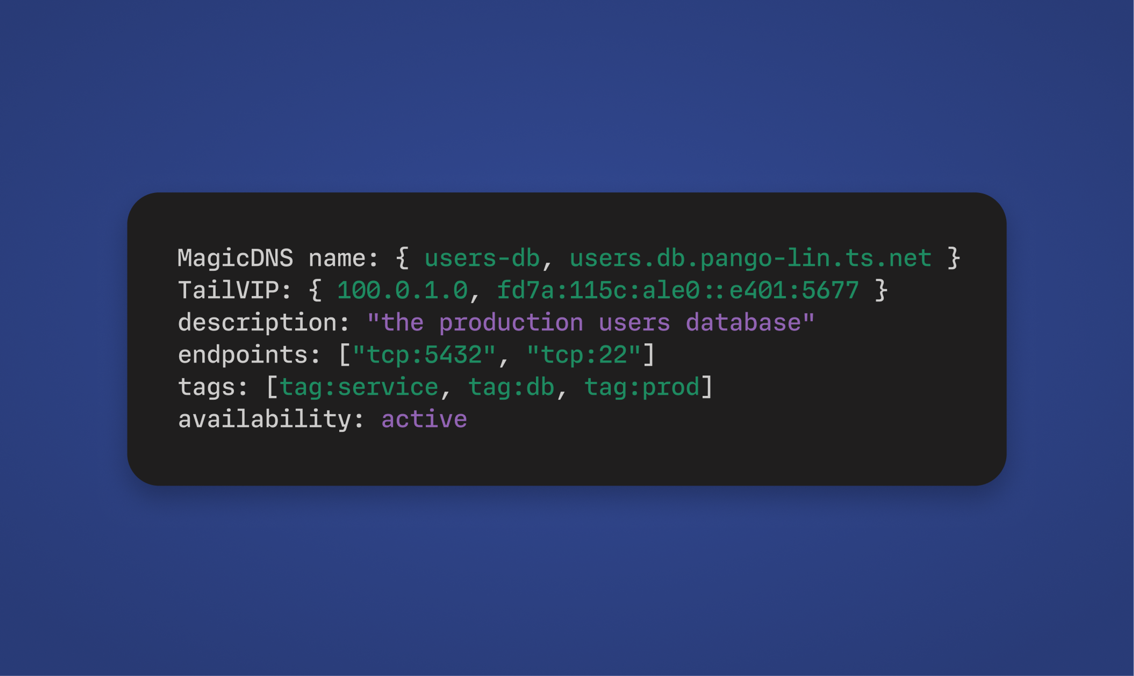 Services can be defined using the Tailscale API or in the admin console.