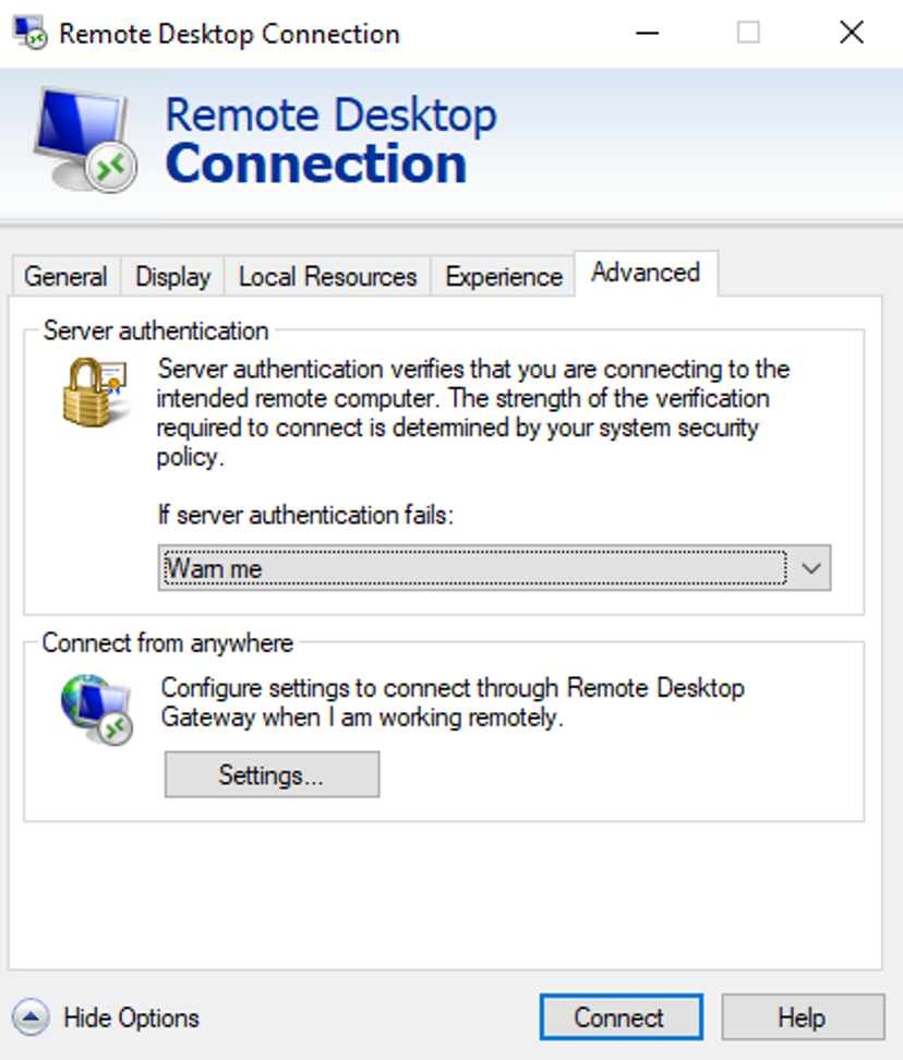 remote desktop connection