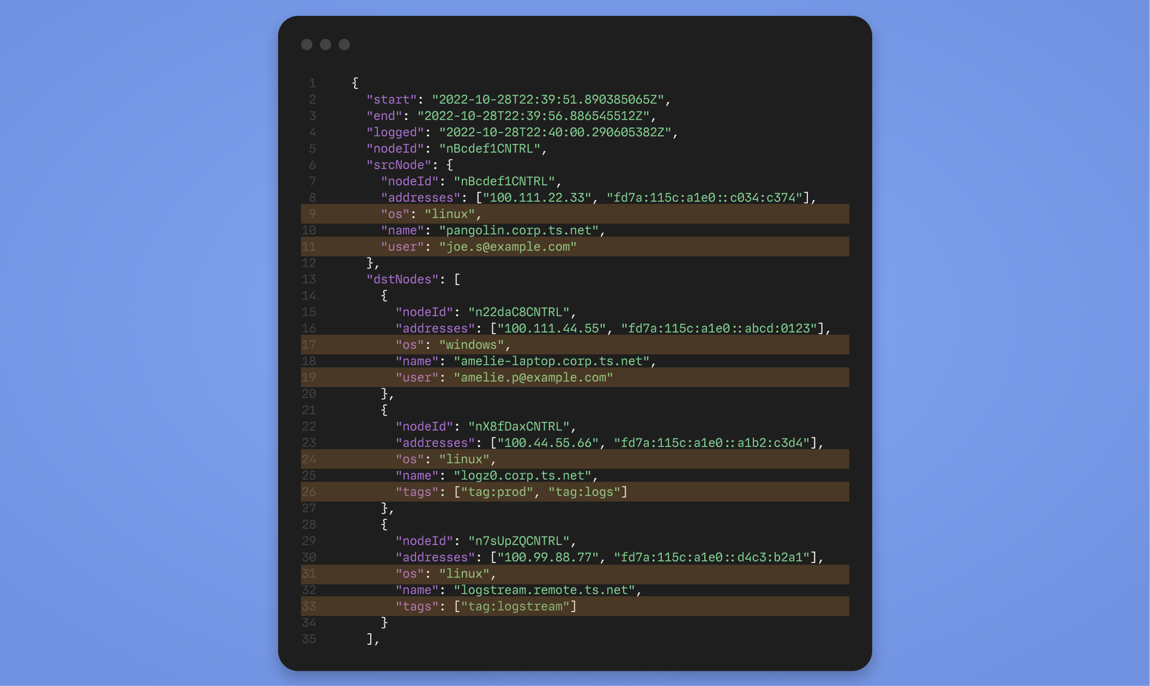 Actor Identifiers in Network Flow Logs diagram