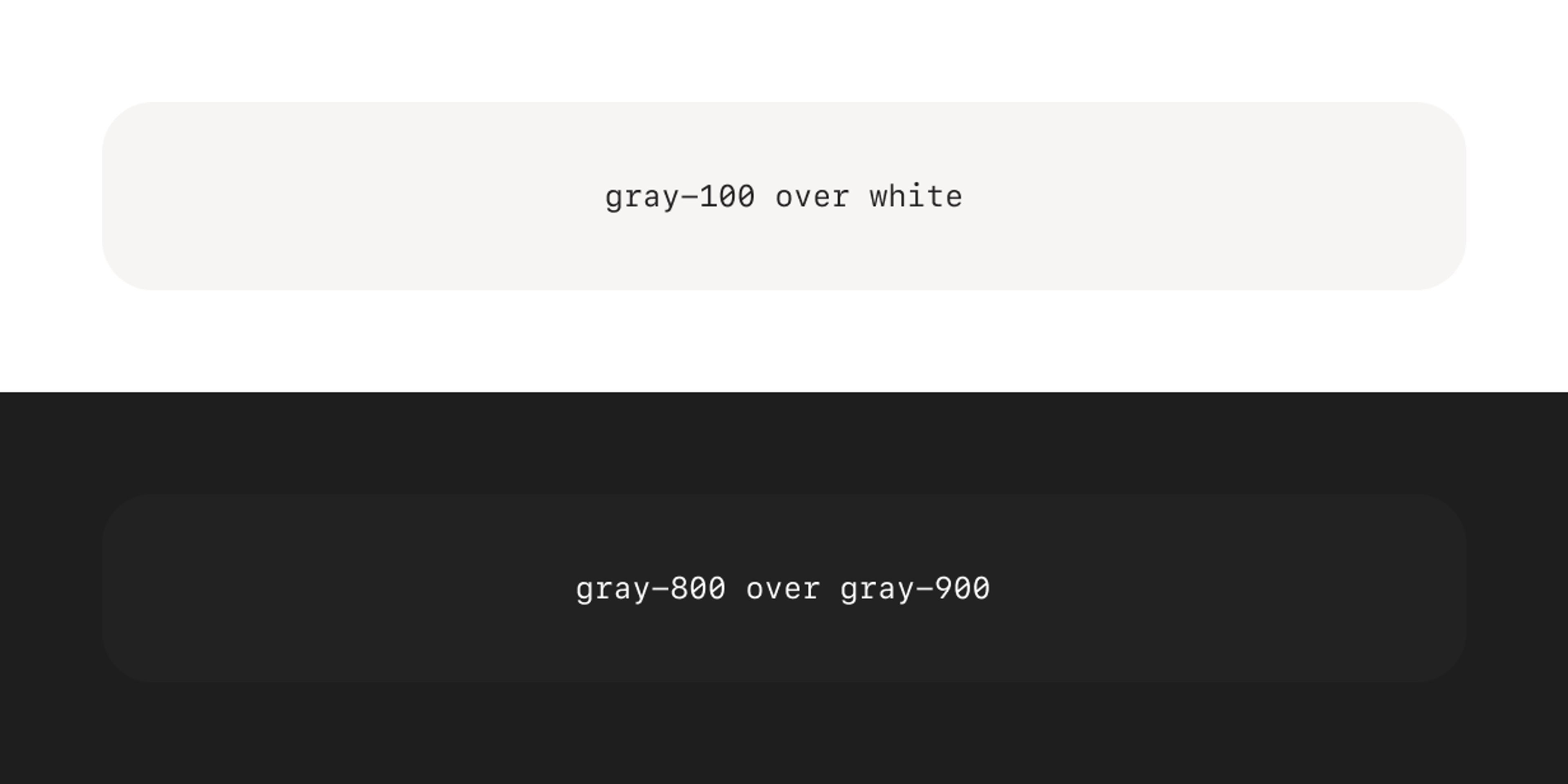 A comparison of the aforementioned grays. The darkers grays are nearly indistinguishable.