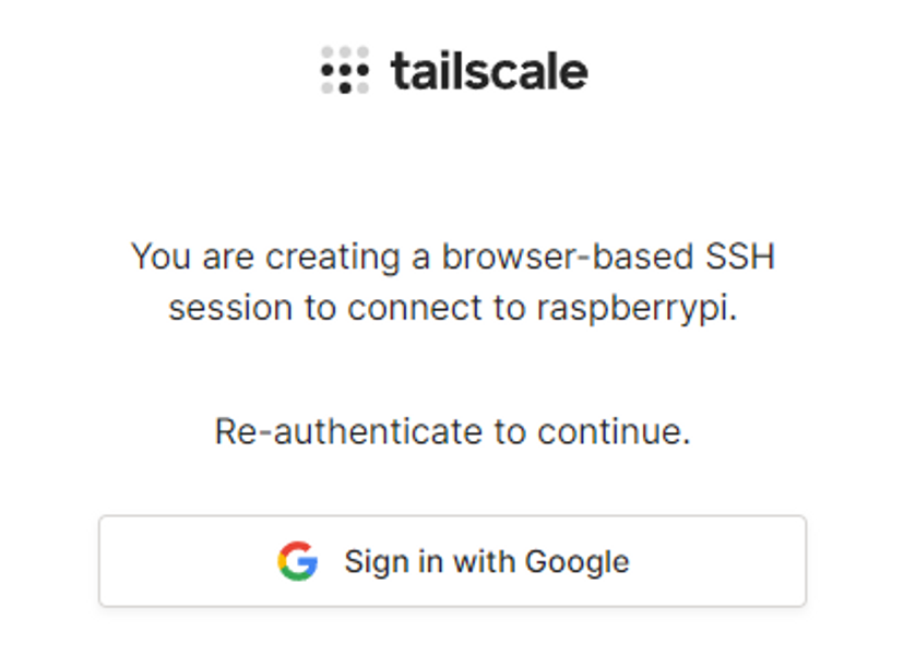 Tailsale SSH Session reauthenticate