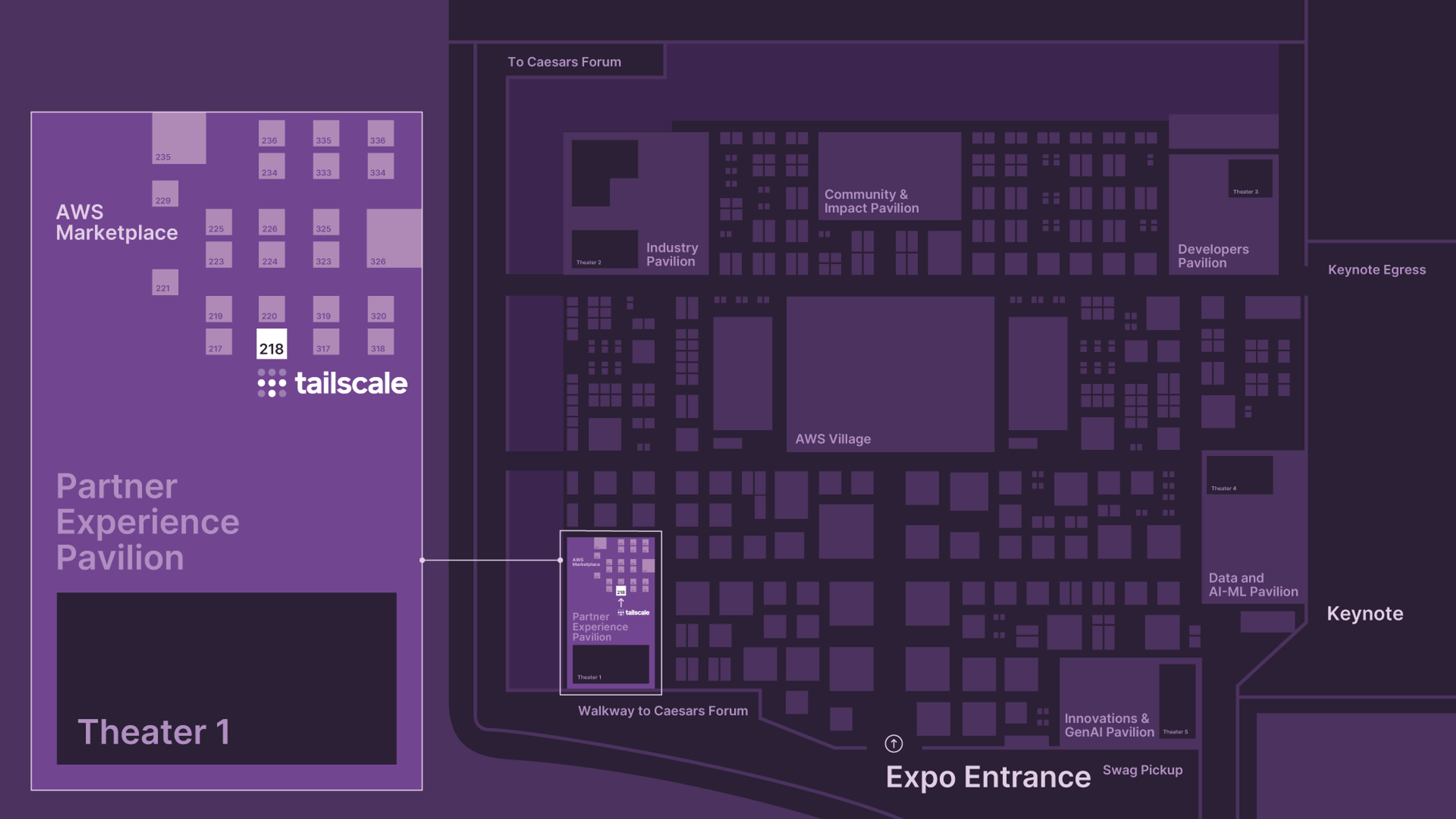 An image of the Tailscale location at re:Invent