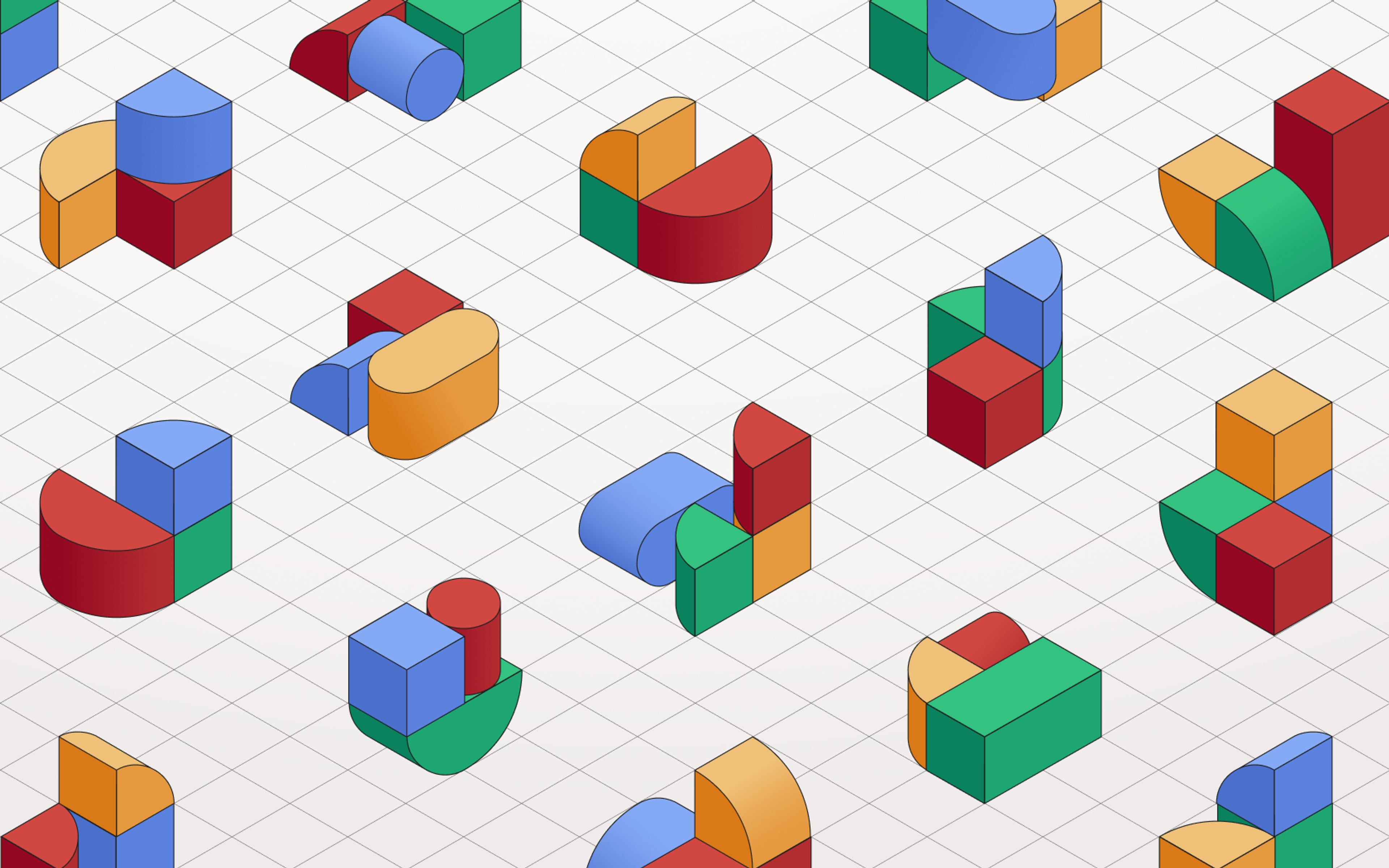 Blue, Black and Red geometric blocks.