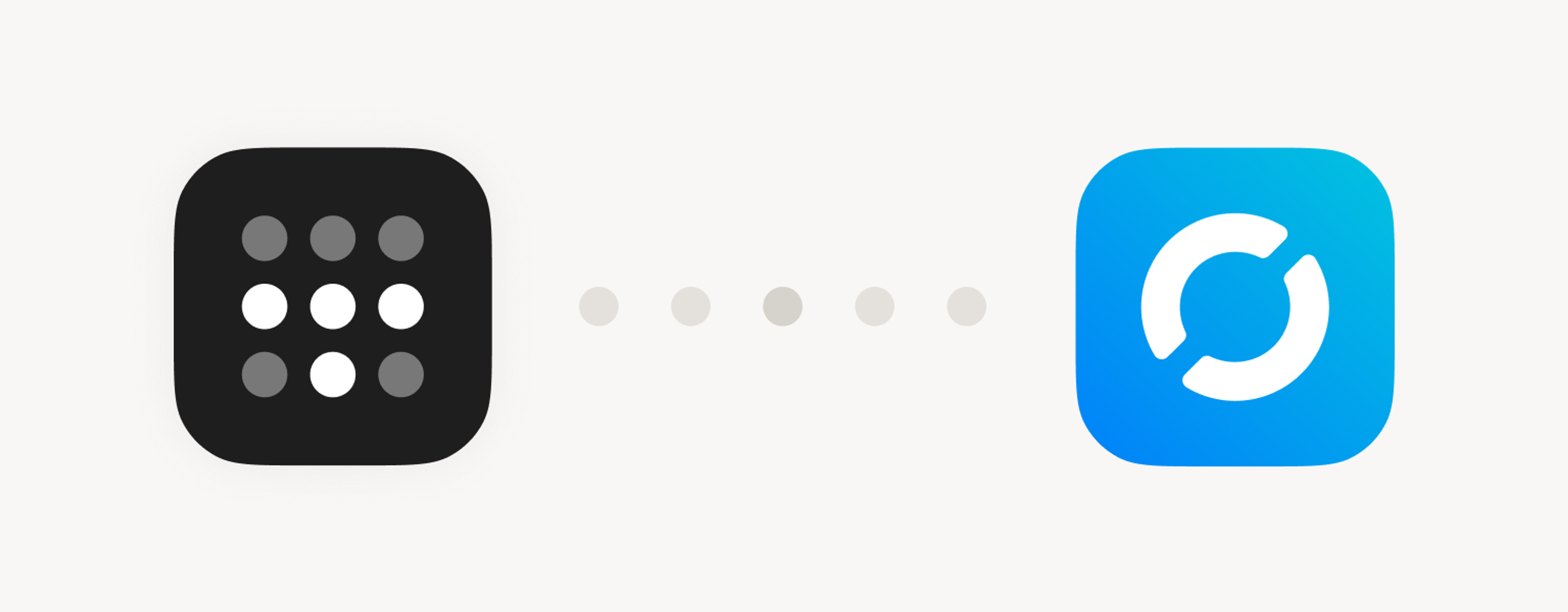 Tailscale logo connected by gray dots to the RustDesk icon