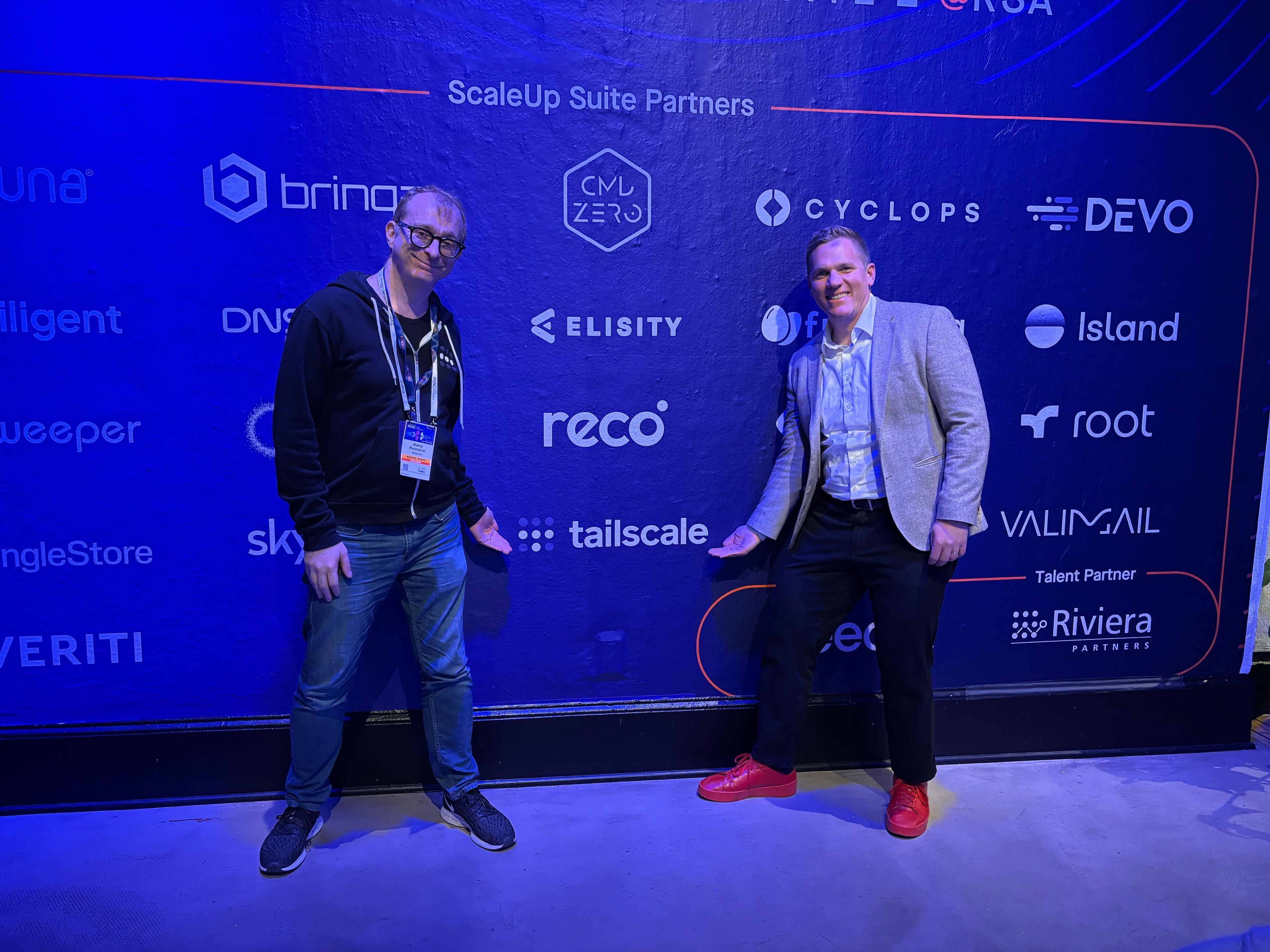 Avery and Kevin outside the Insight Partners #ScaleUp suite. Our exec team have had the chance to meet with many great companies, media representatives and take part in an interview with Insight as well