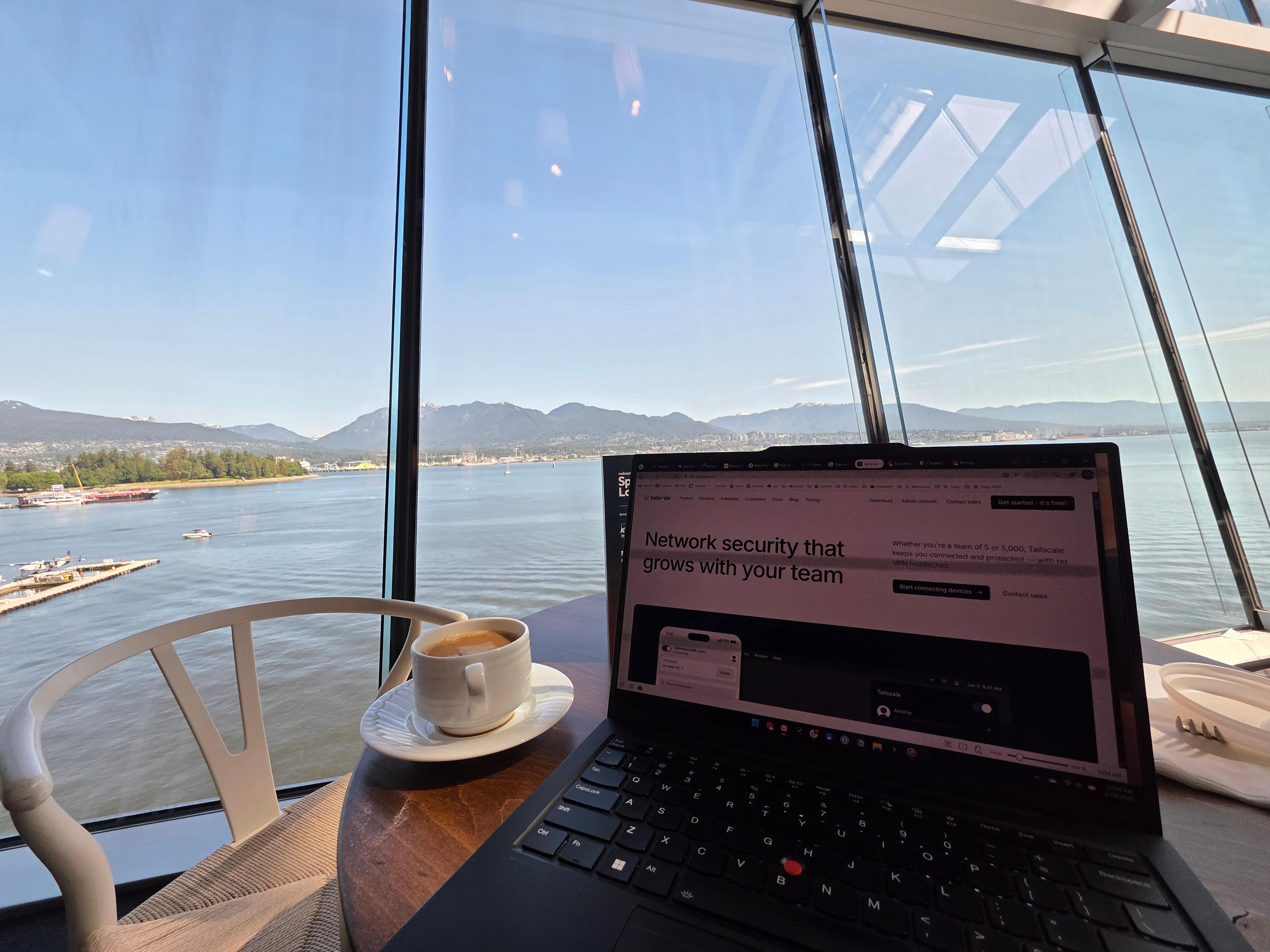 Tailscale website on a laptop