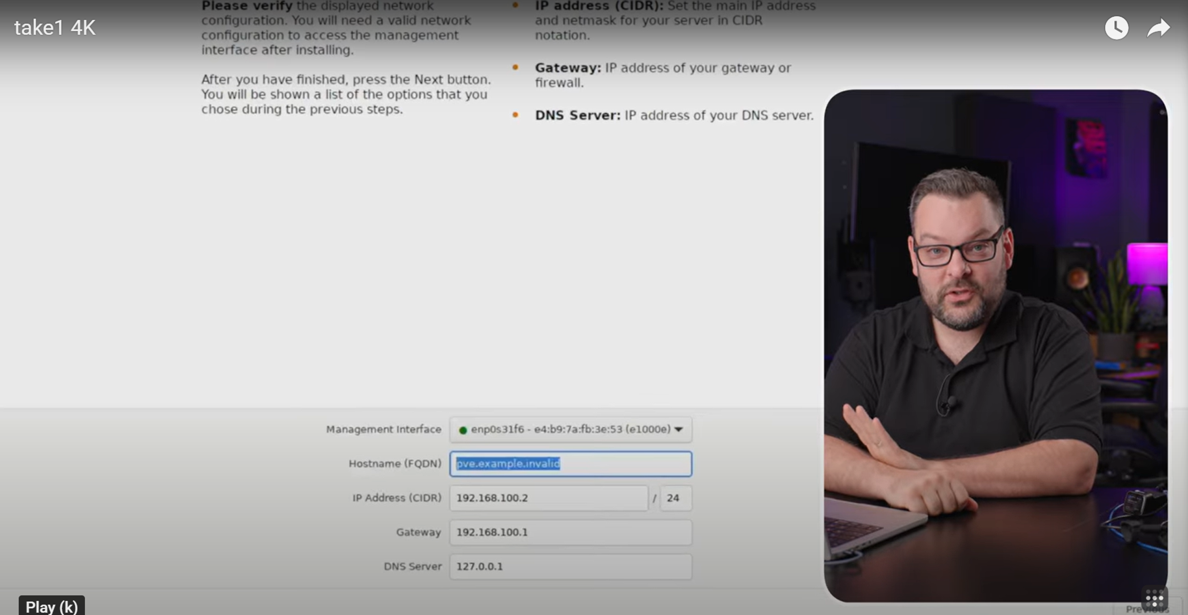 Alex installing Proxmox