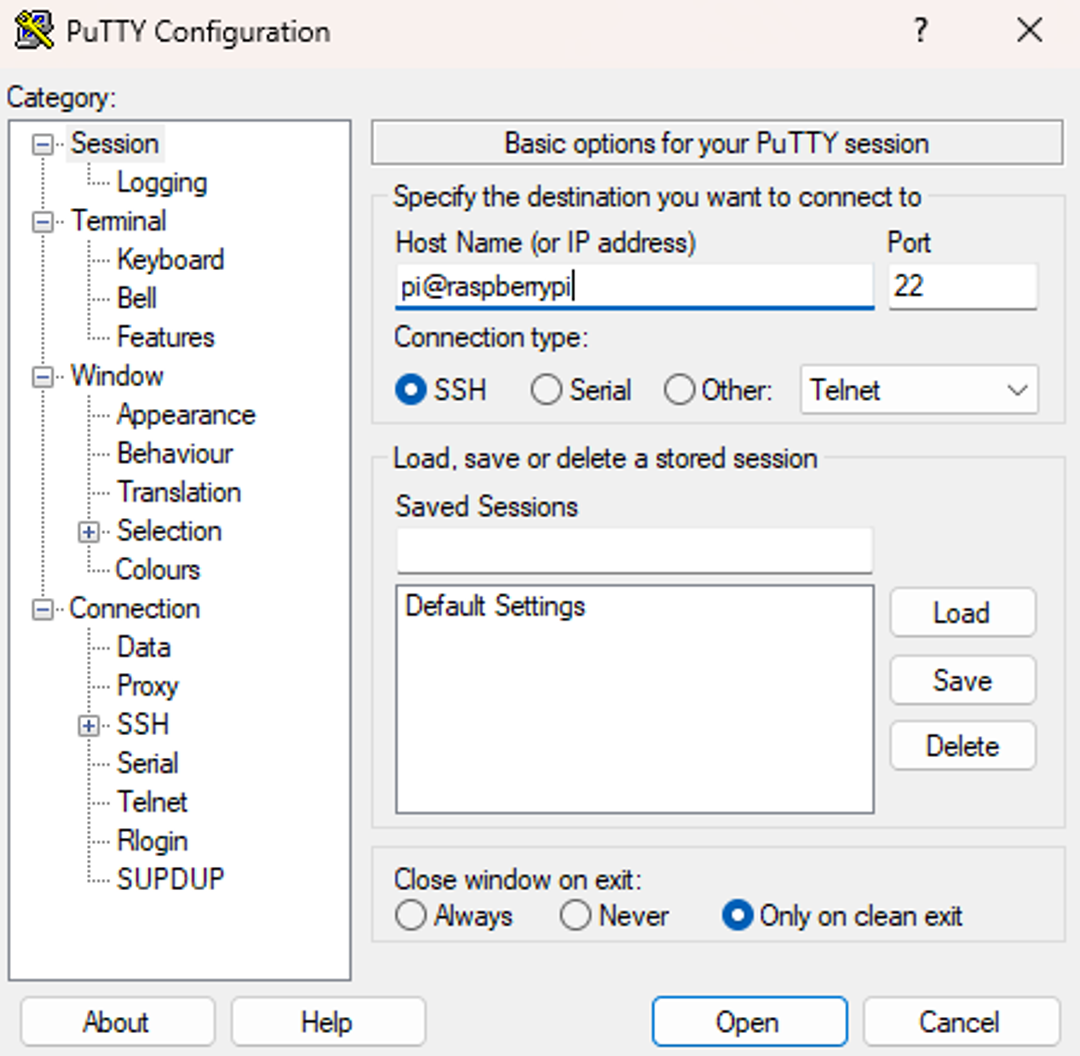 Install and Run Putty on your Raspberry Pi