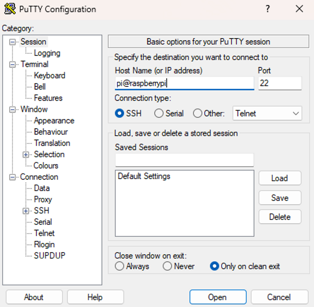 PuTTY connecting to the MagicDNS name