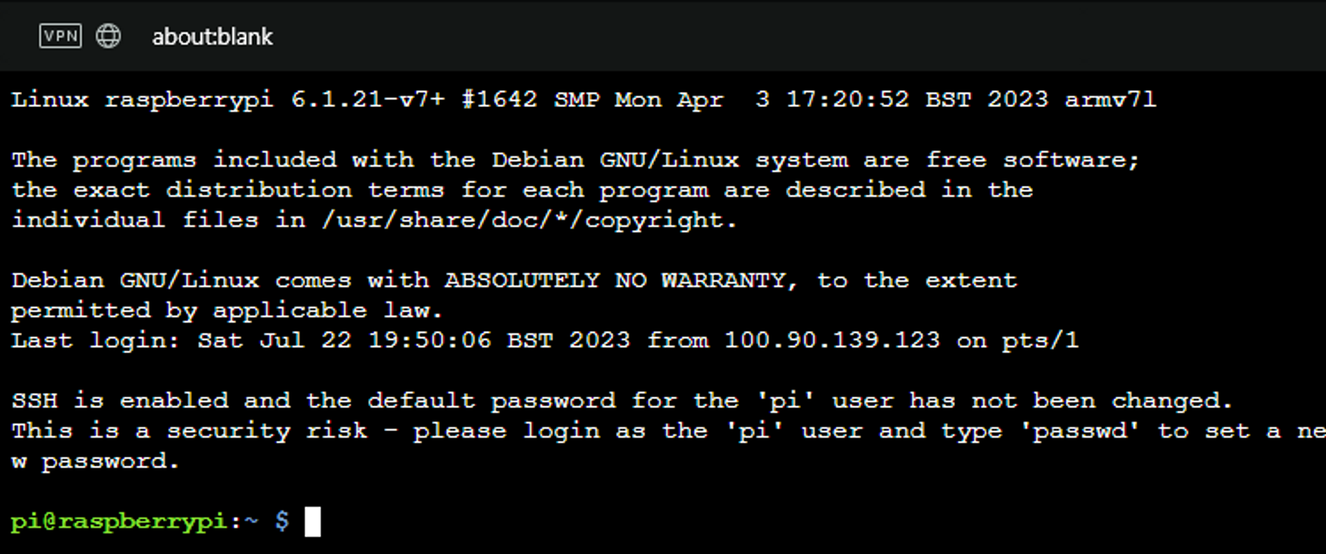 Tailscale SSH session in browser