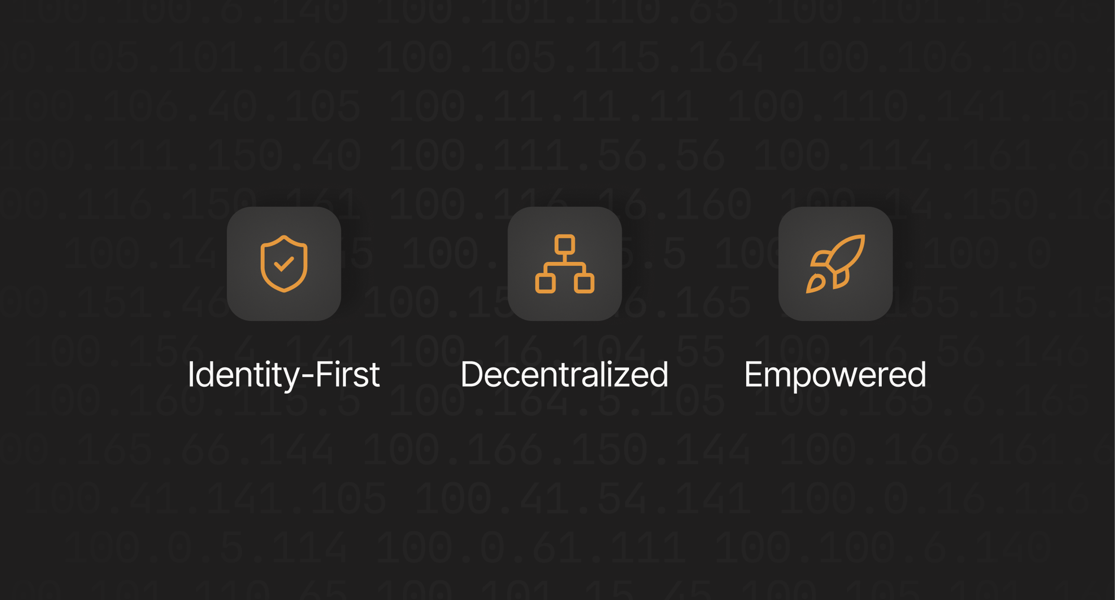 Identity first, Decentralized, Empowered