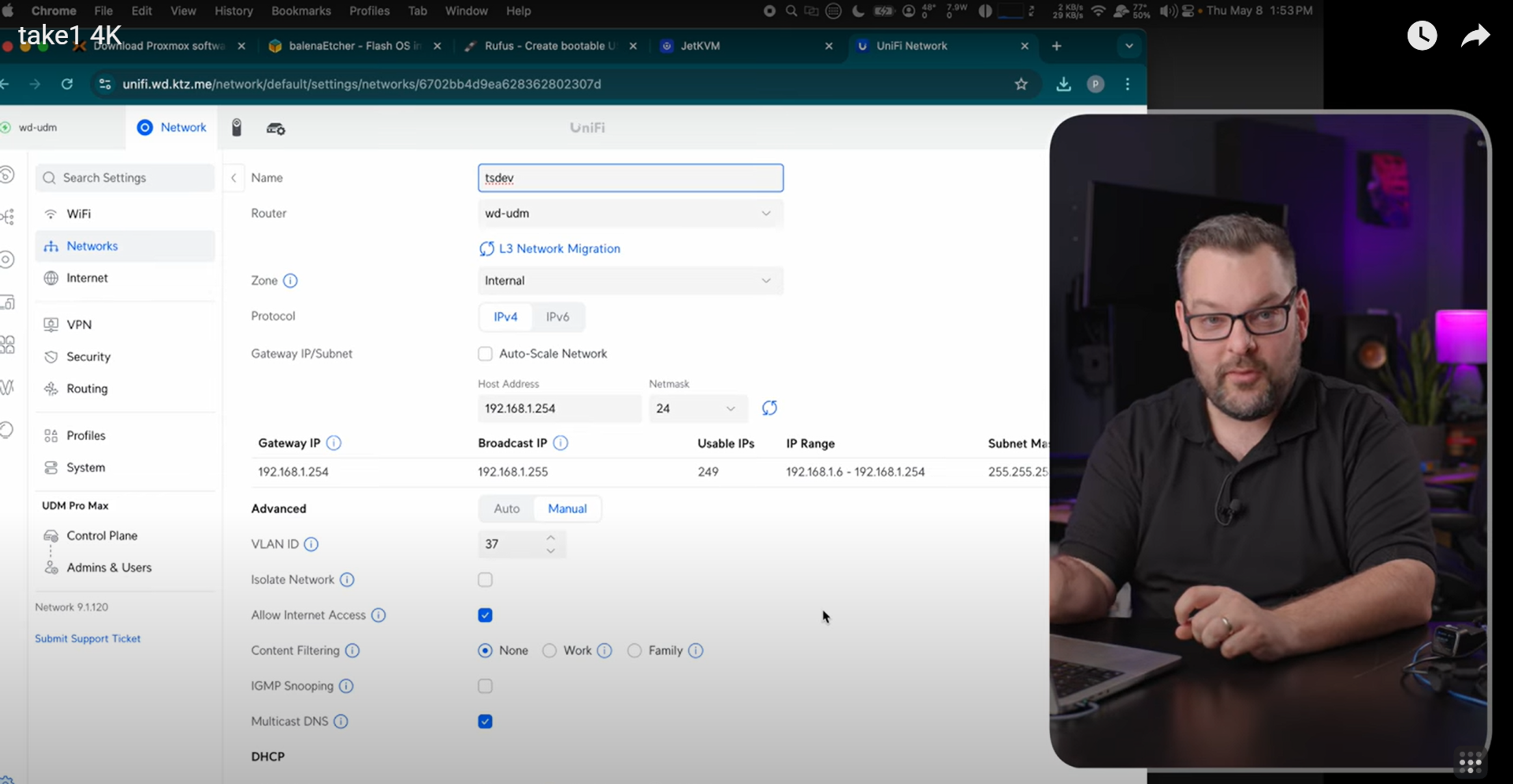 Ubiquiti dashboard information