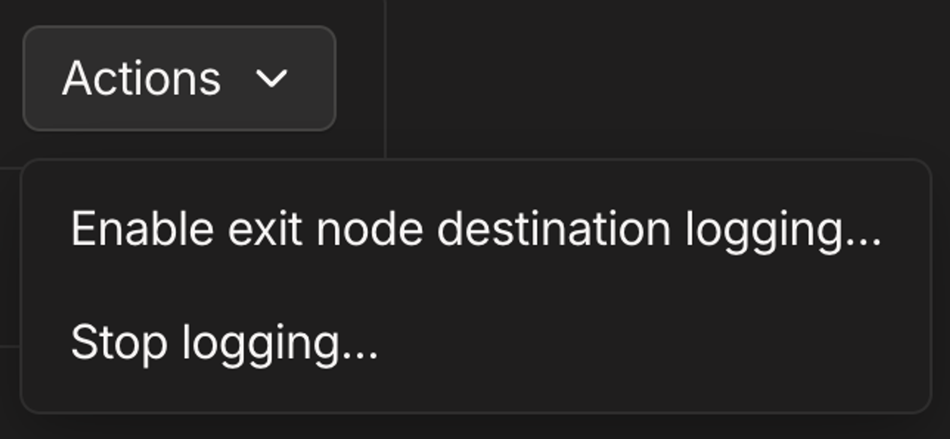 Enable exit node destination logging in the Tailscale admin console.