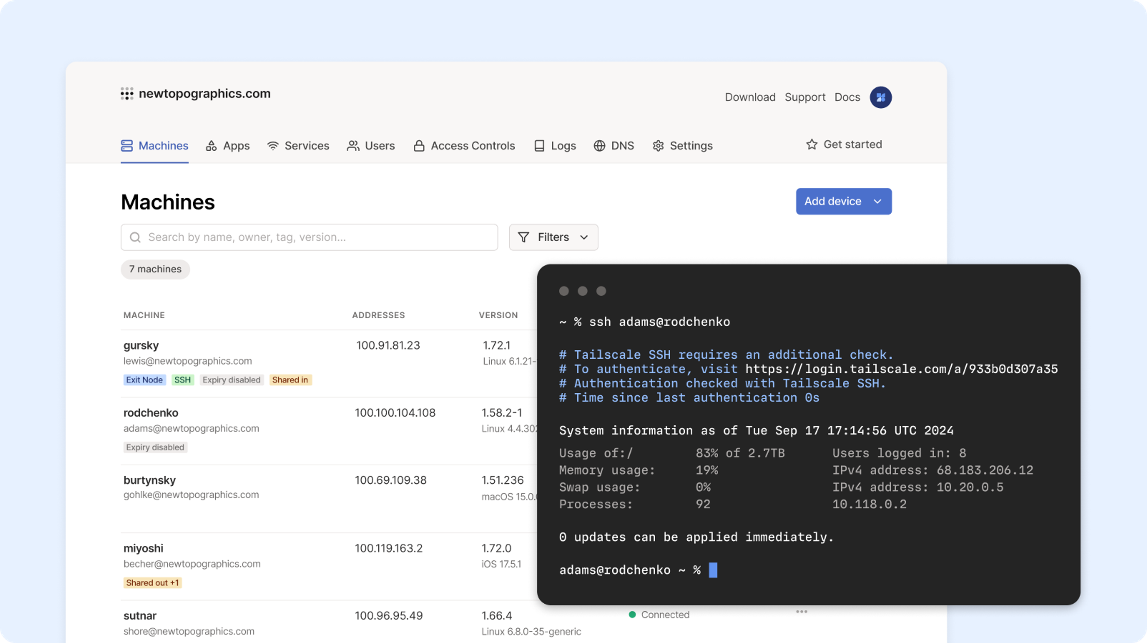 remote access dashboard