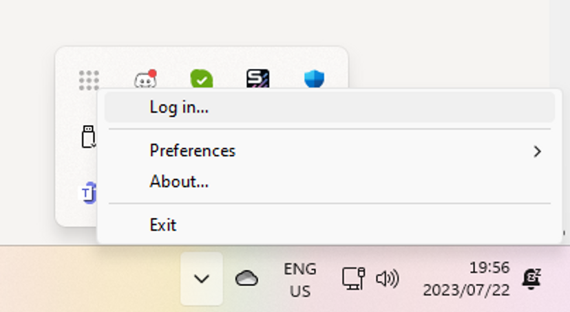 Tailscale app login