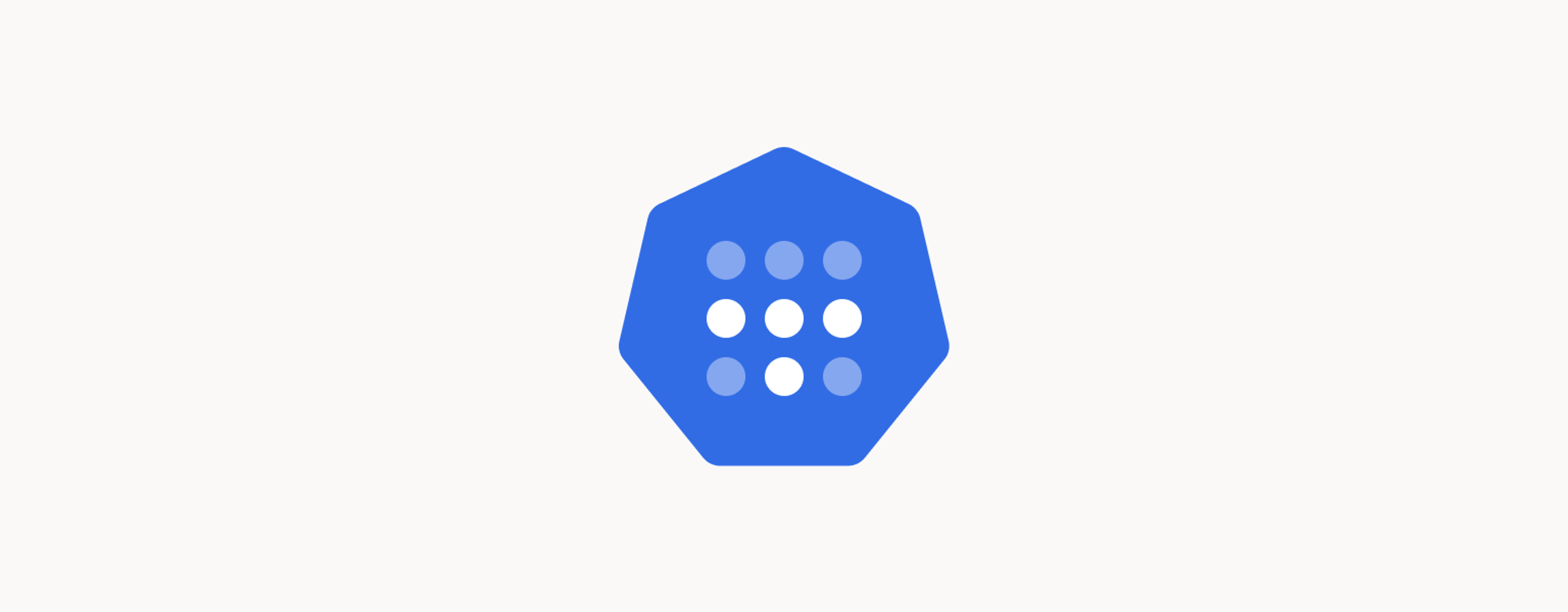 Blue hexagonal logo with grid of nine circles, signifying Tailscale Kubernetes Operator 1.102 and its new features.