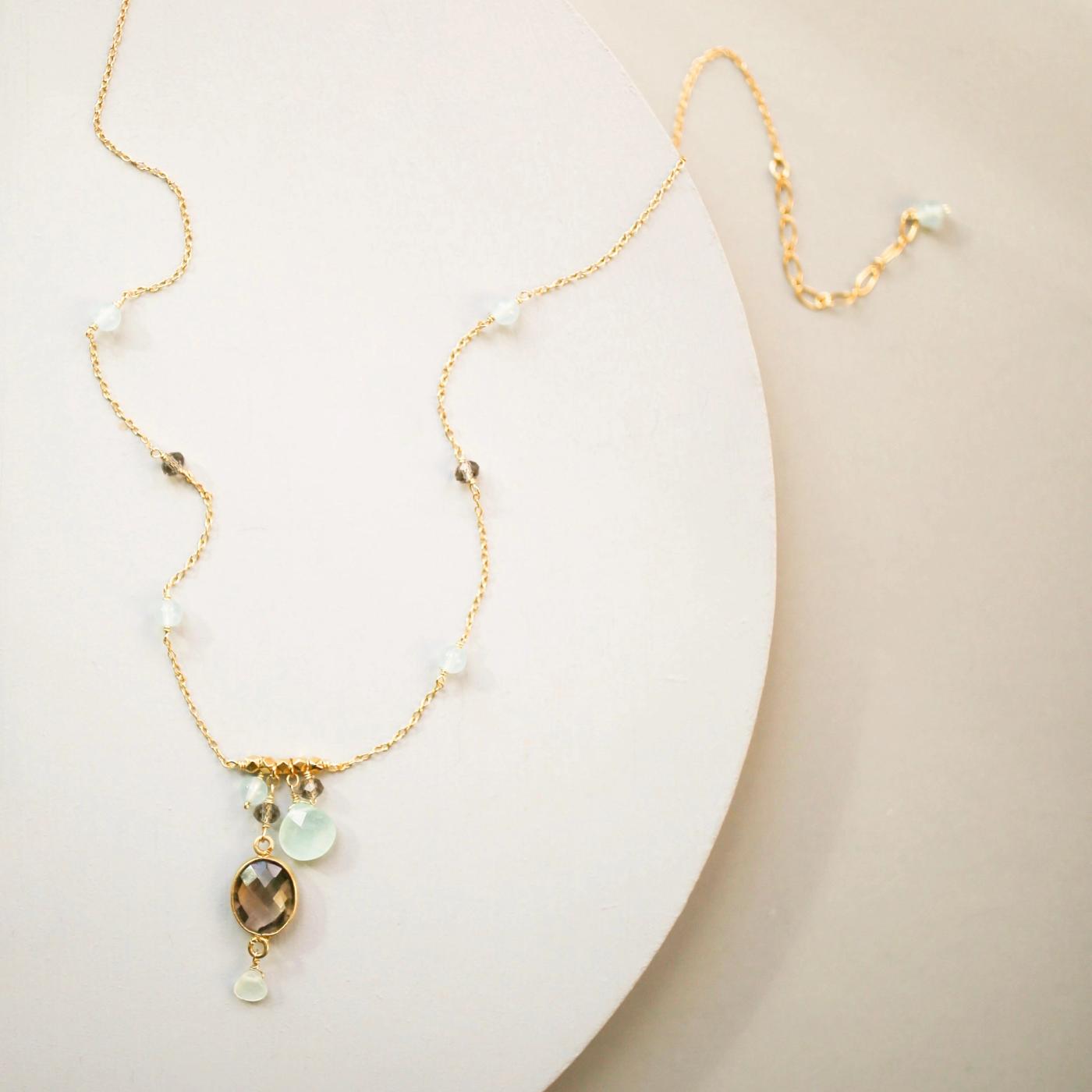 Smoky Quartz Bezel Necklace