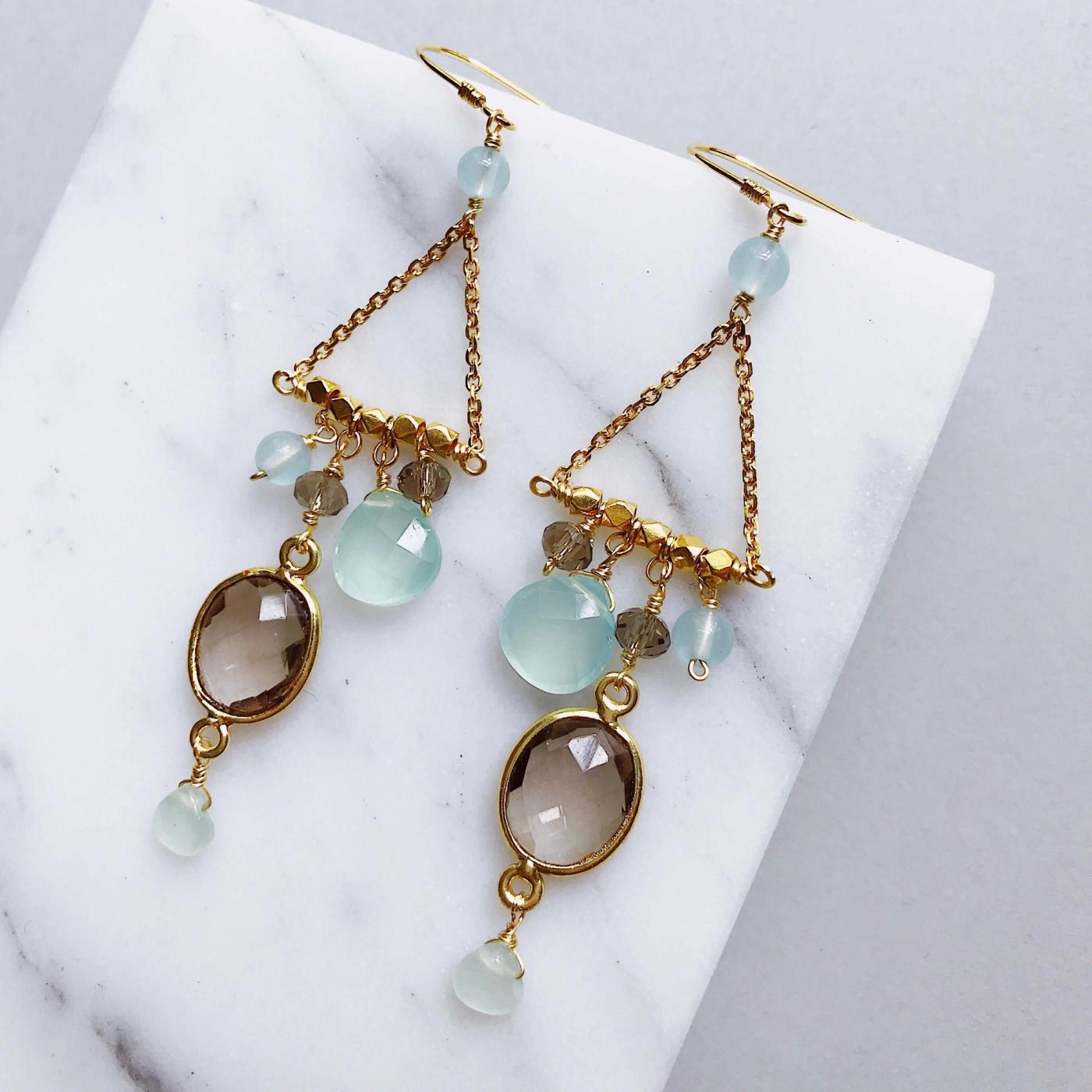 Smoky Quartz Chandie Earrings