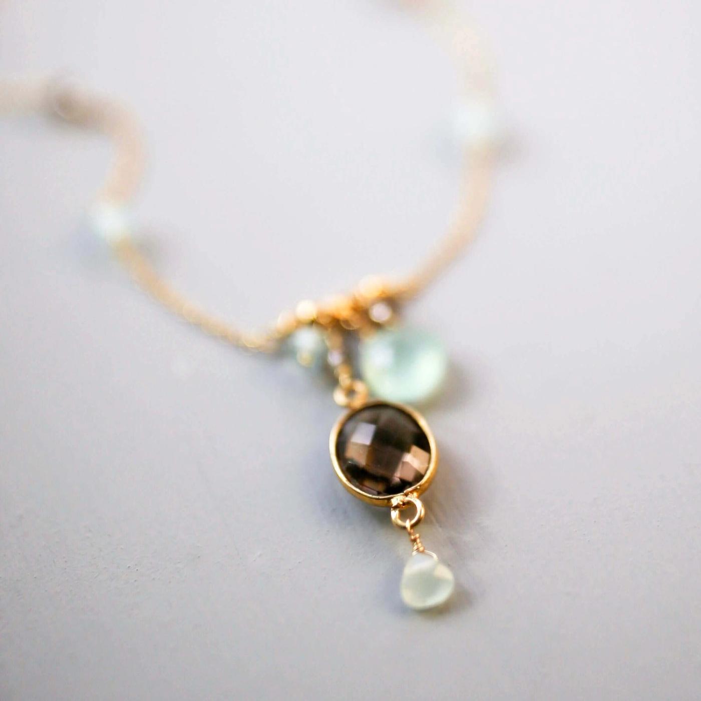 Smoky Quartz Bezel Necklace