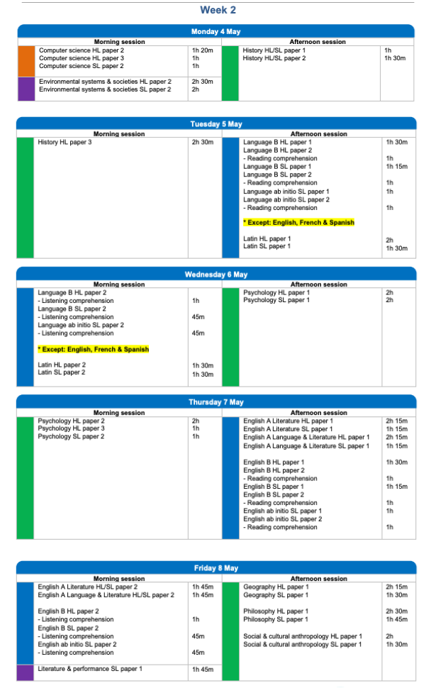 IB Exam Dates & Timetable 2026: All Subjects | All Exam Zones