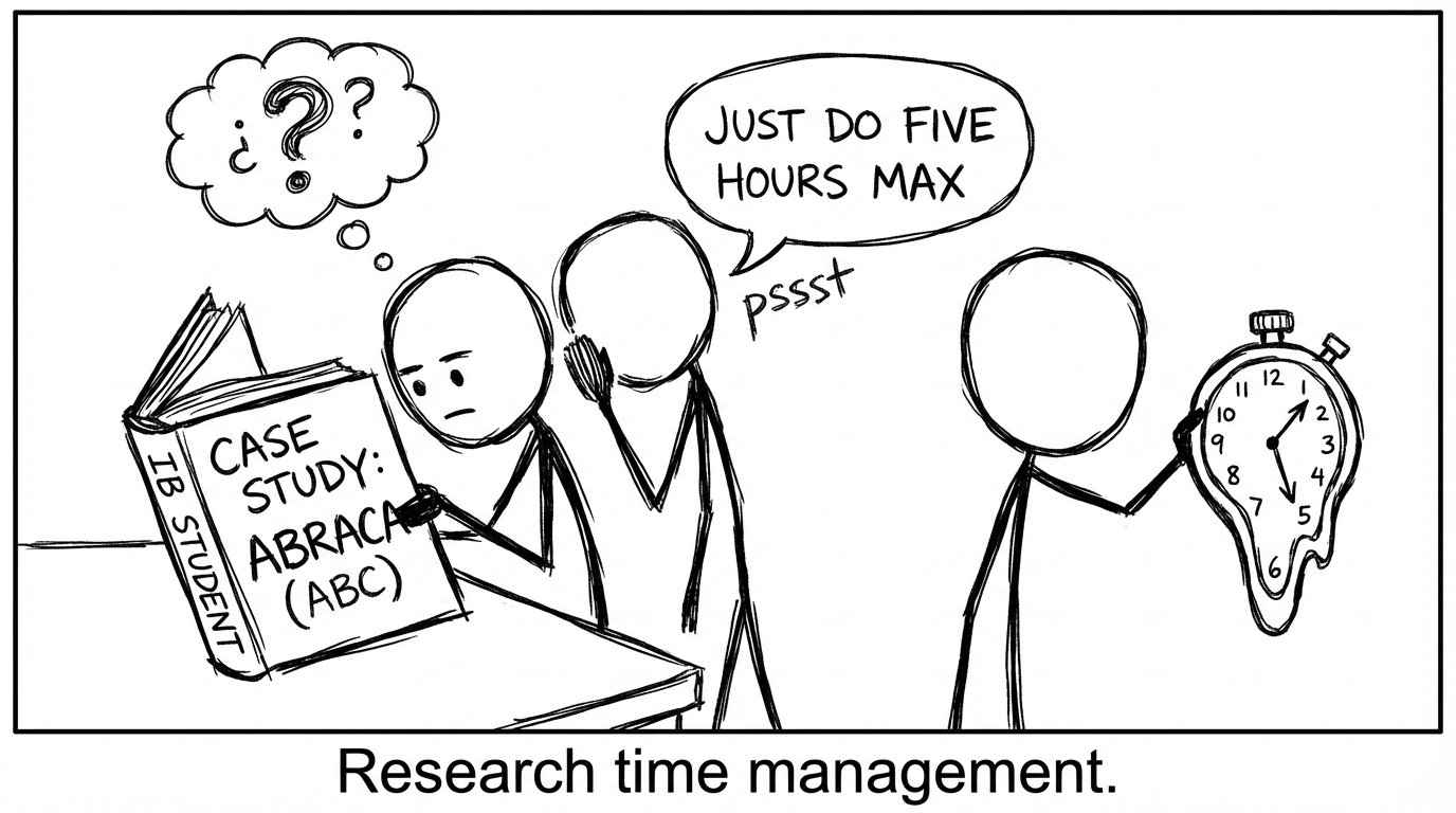 IB student managing the 5-hour research limit