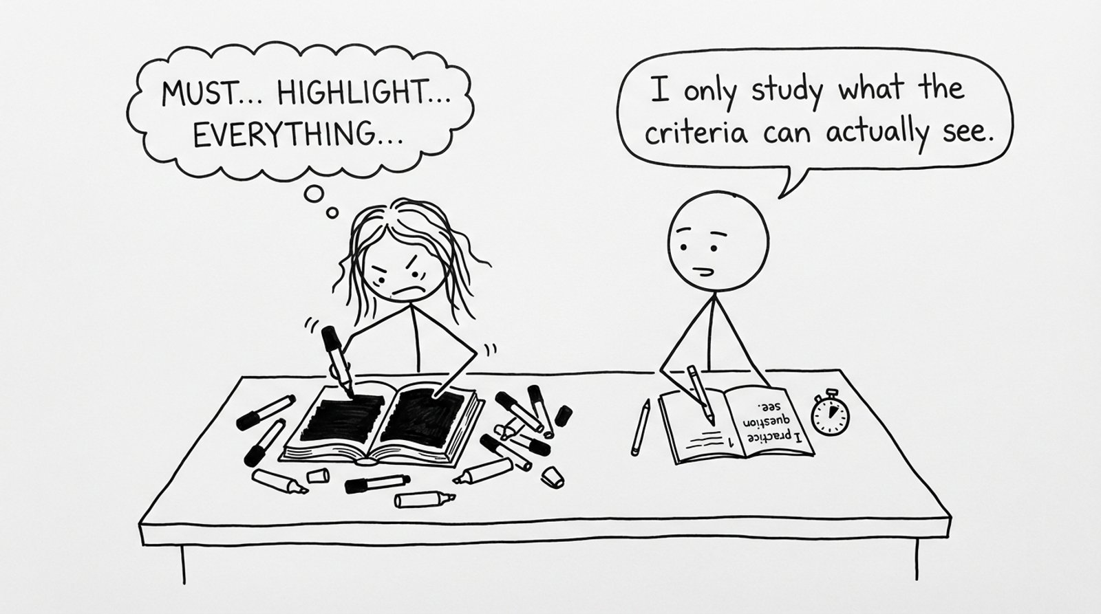 Highlighting everything vs doing one timed question