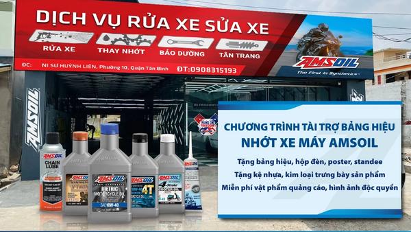 Nhận tài trợ bảng hiệu khi trở thành đại lý dầu nhớt thương hiệu Repsol, Amsoil, MegaMAX