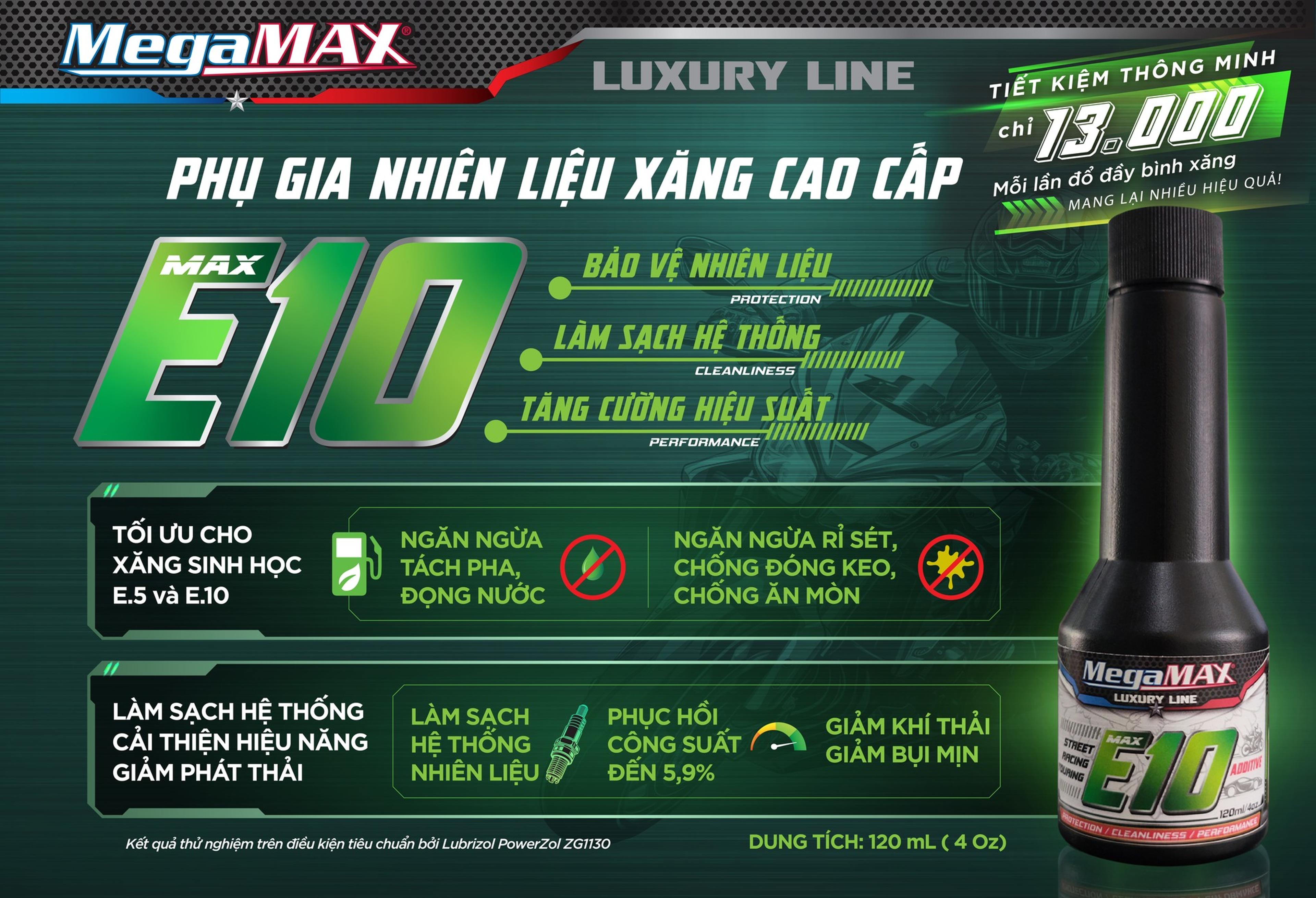 MegaMAX Additive MAX-E10: Giải Pháp Chăm Sóc Hệ Thống Nhiên Liệu Linh ...