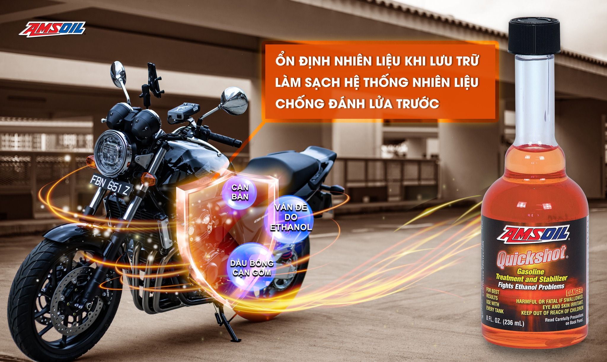 Khi xăng E10 Là Tương Lai - Amsoil Quickshot Chính Là Tấm Khiên Bảo Vệ Động Cơ Của Bạn