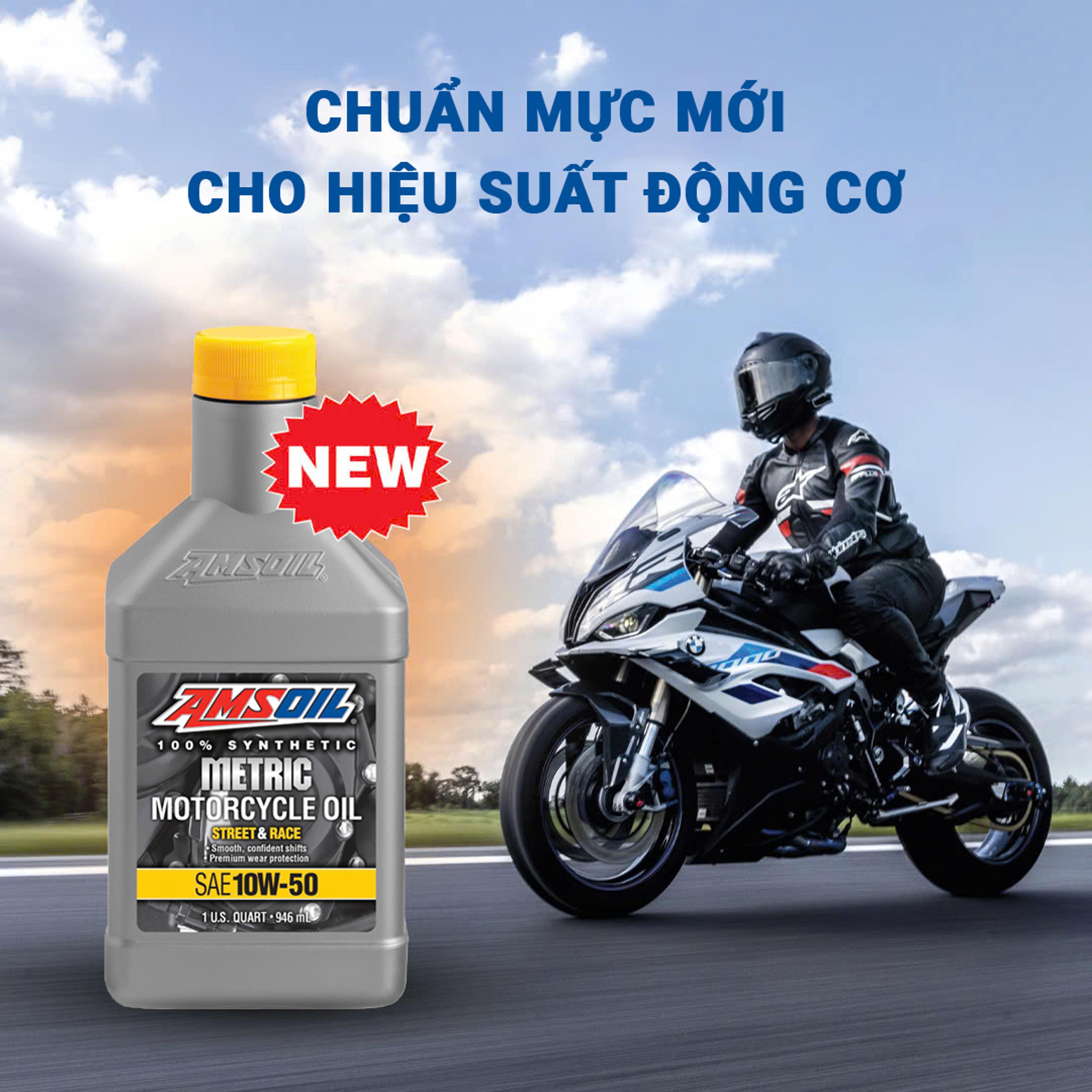 AMSOIL Metric 10W-50 — Tại Sao HTHS 4.9 cP Là Con Số Đúng Cho KTM, Husqvarna và Ducati