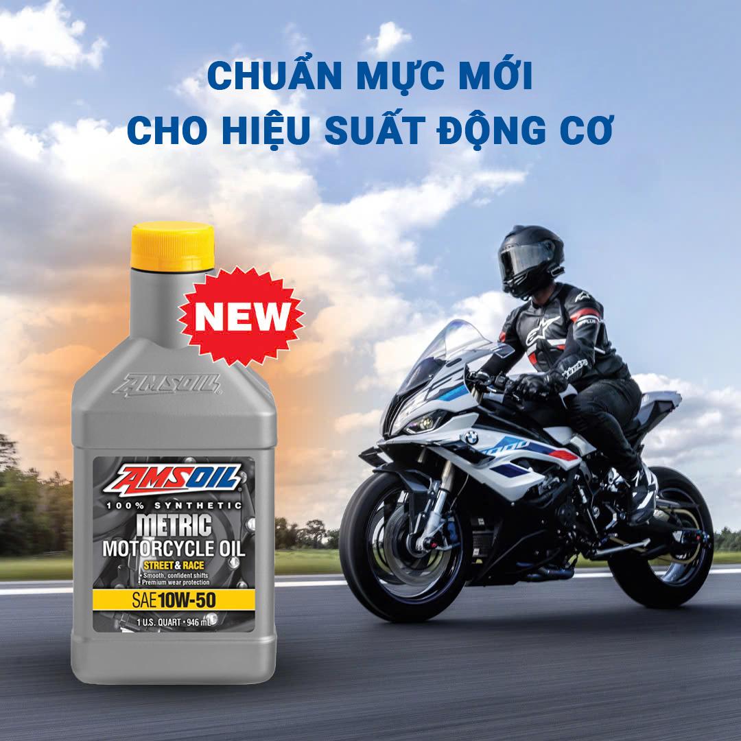 AMSOIL Metric 10W-50 — Tại Sao HTHS 4.9 cP Là Con Số Đúng Cho KTM, Husqvarna và Ducati