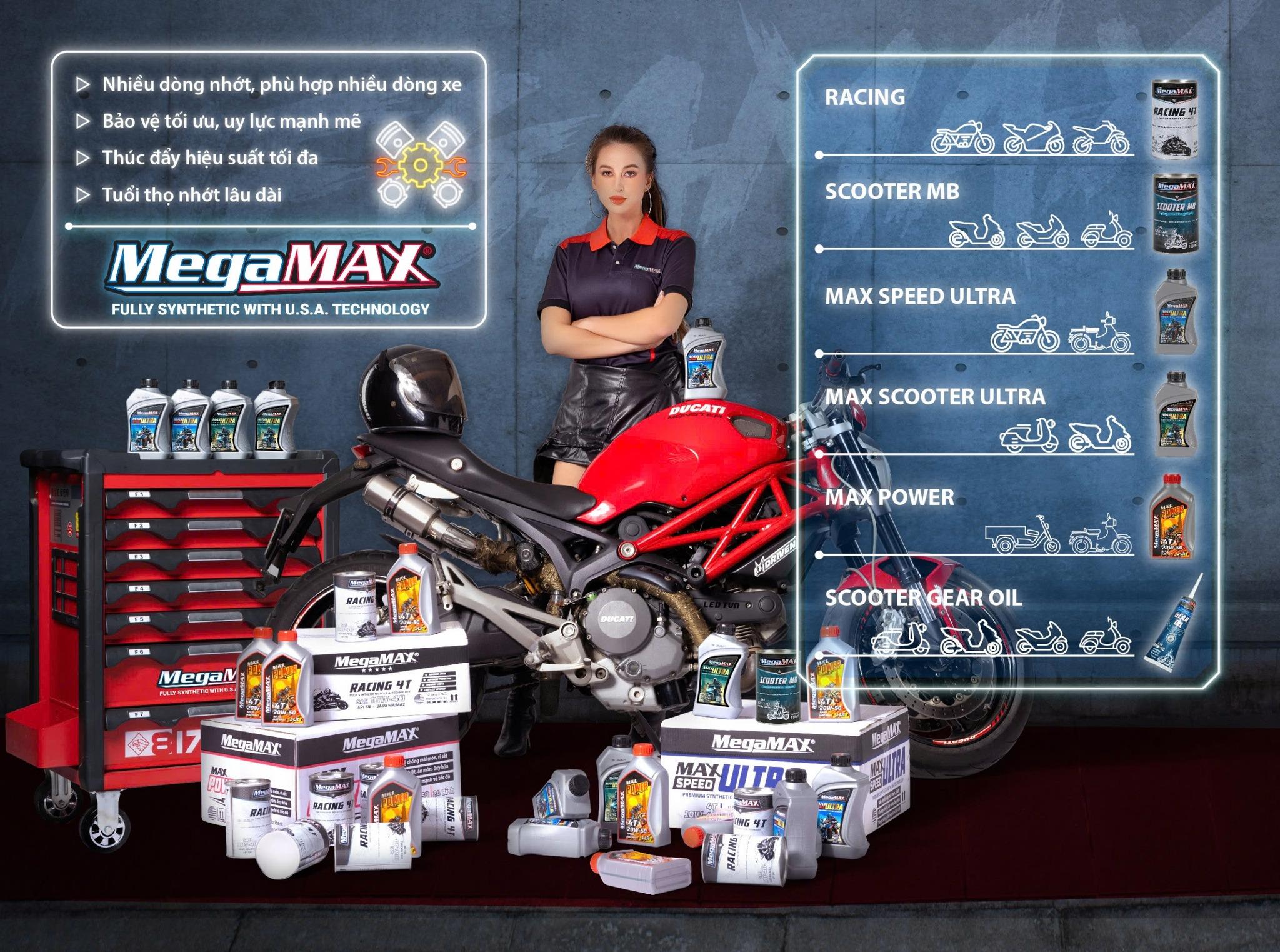 MegaMAX — 3-Tier US Technology Engine Oil for Manual, Semi-Auto and Scooter Motorcycles in Ho Chi Minh City