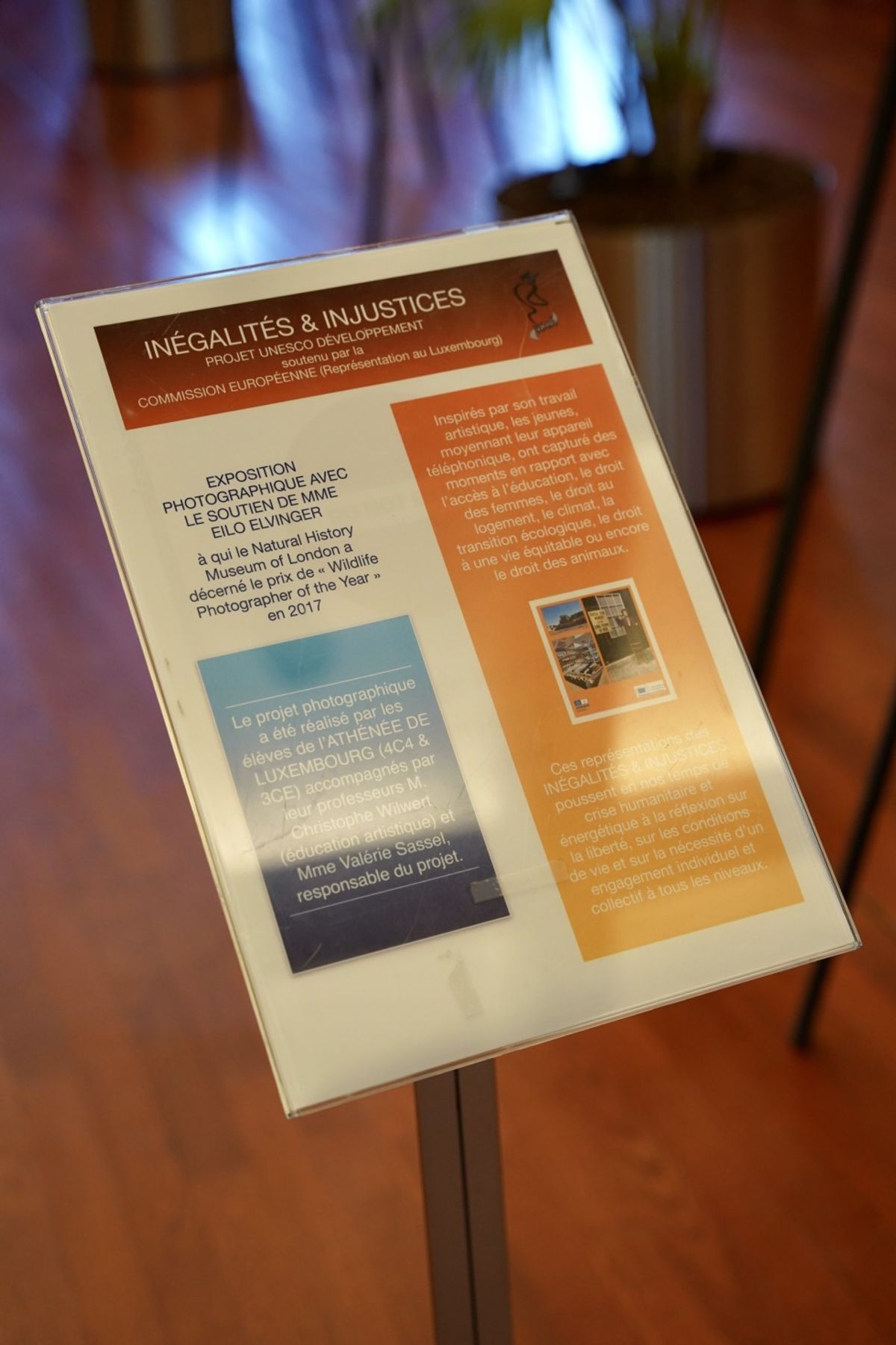 Inauguration de l'exposition INÉGALITÉS ET INJUSTICES et remise de certificats