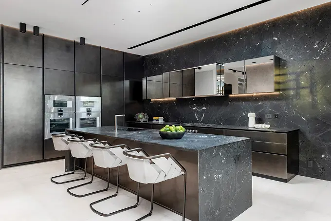 Interior view of the North Bay Road residence showcasing its modern coastal design.
