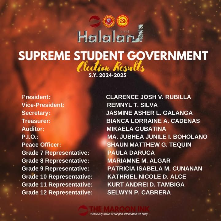 HALALAN 2024 | This is the official result of the Supreme Student Govern...