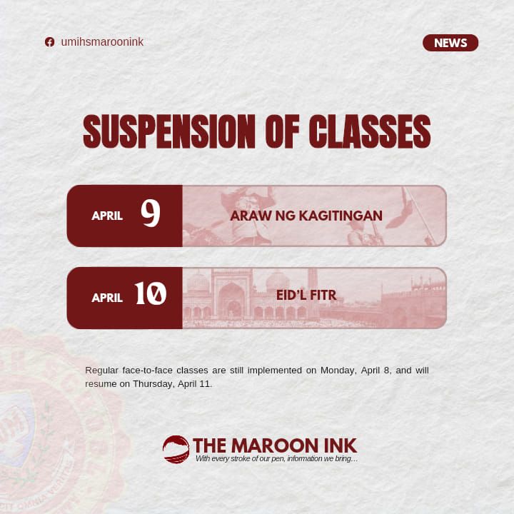 NEWS | Suspension of Classes on April 9 and April 10, 2024