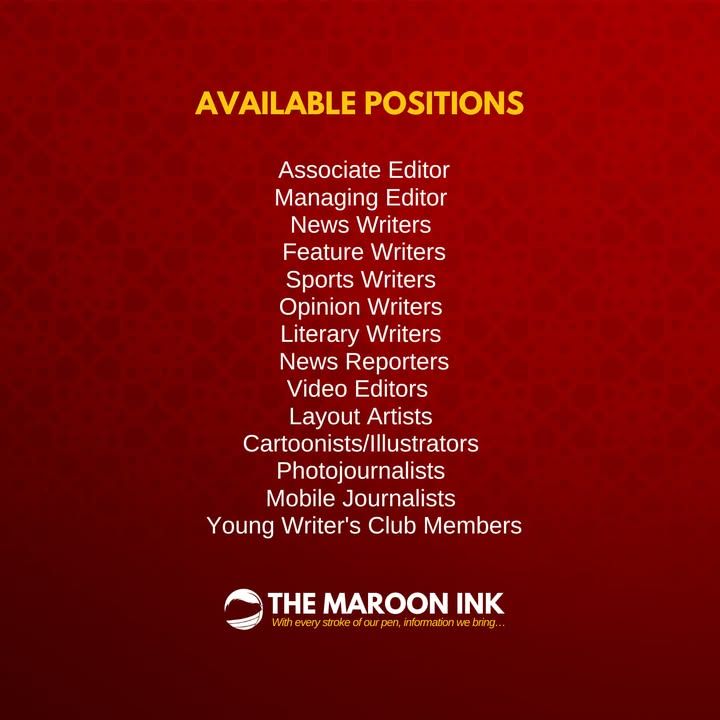 LAST CALL | Be part of The Maroon Ink!