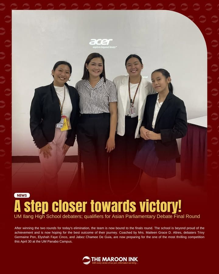 A STEP CLOSER TOWARDS VICTORY | UM Ilang High School debaters qualifiers...