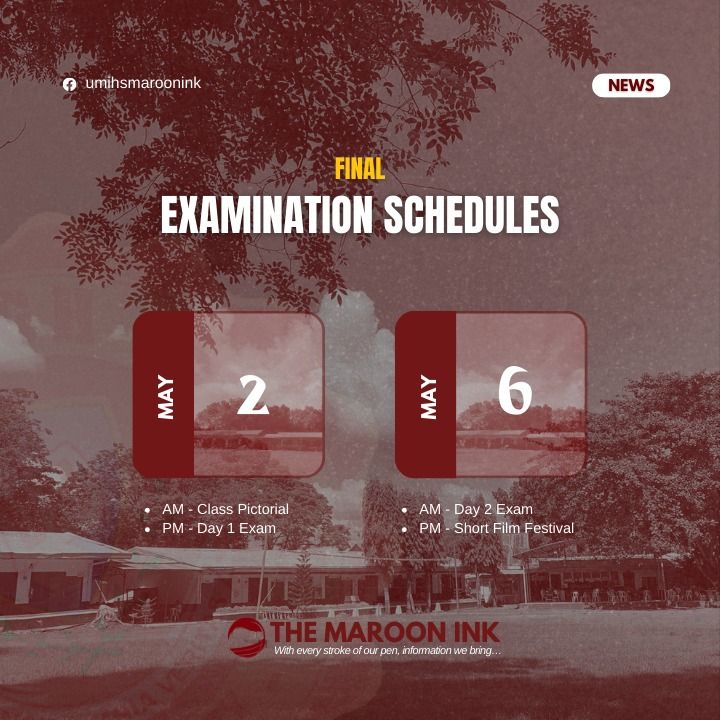 NEWS | UMIHS' final examination is scheduled on May 2 and May 6, 2024