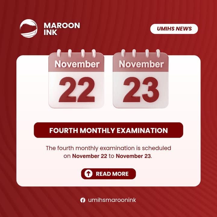 UMIHS NEWS | The 4th Monthly examination is scheduled on November 22 to...