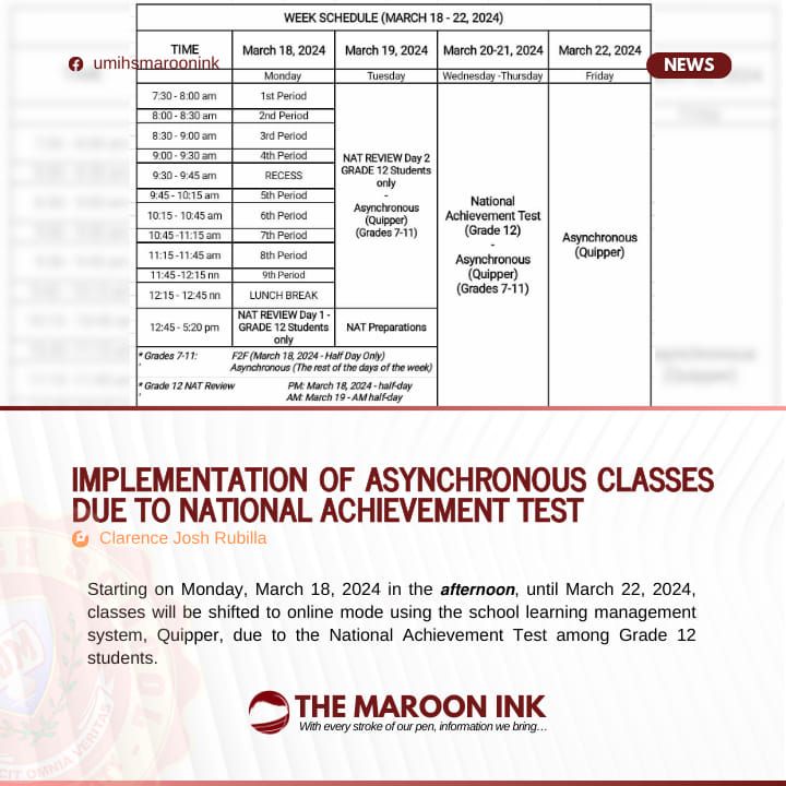 NEWS | Implementation of Asynchronous Classes Due to National Achievemen...