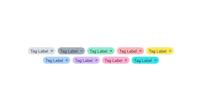 Tags in various colors