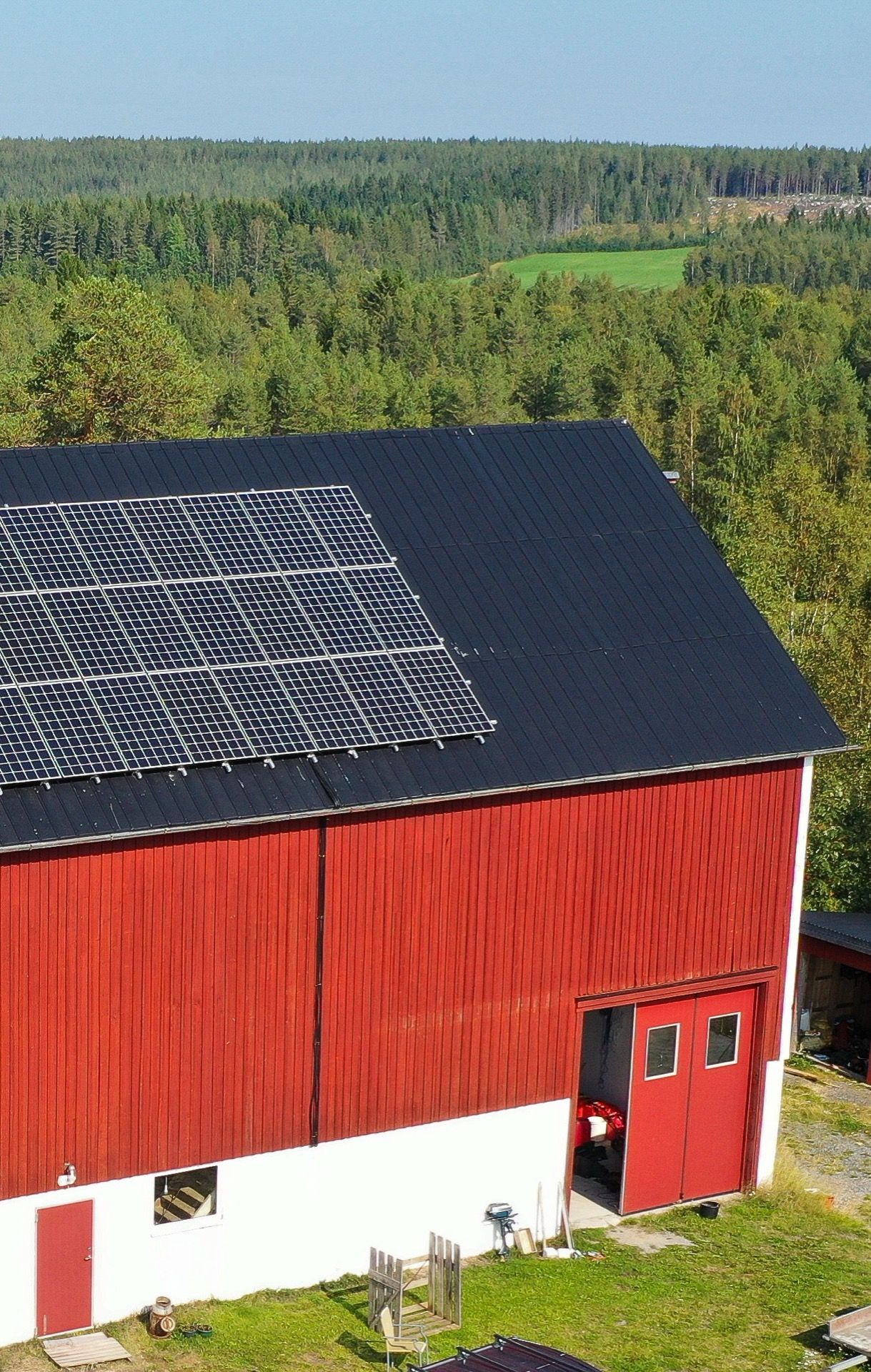 Lantbruk med solpaneler