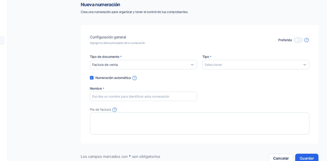 Captura del paso 4: Elige el tipo de documento en HolaBill